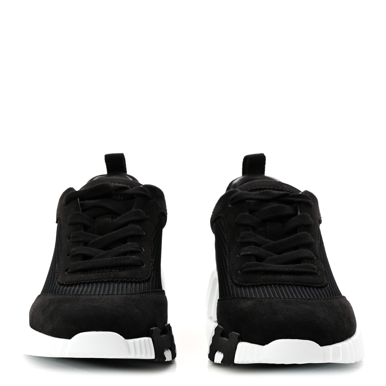 Hermes Air Mesh Suede Goatskin Bouncing Sneakers 39 Black 3 of 10