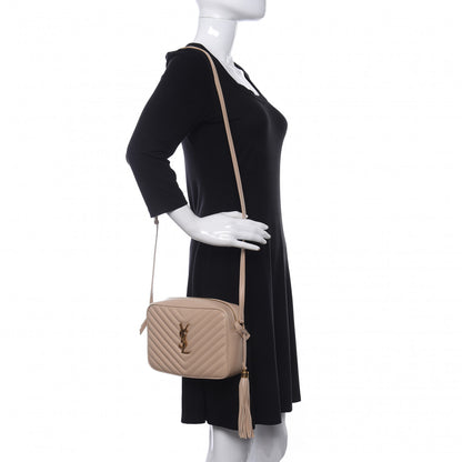 Saint Laurent Calfskin Matelasse Monogram Lou Camera Bag Nude Powder 2 of 9