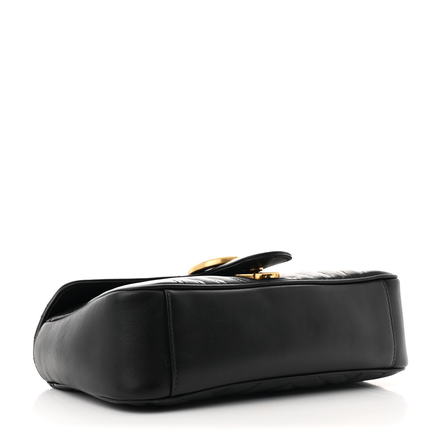 Gucci Calfskin Matelasse Small GG Marmont Shoulder Bag Black 4 of 10