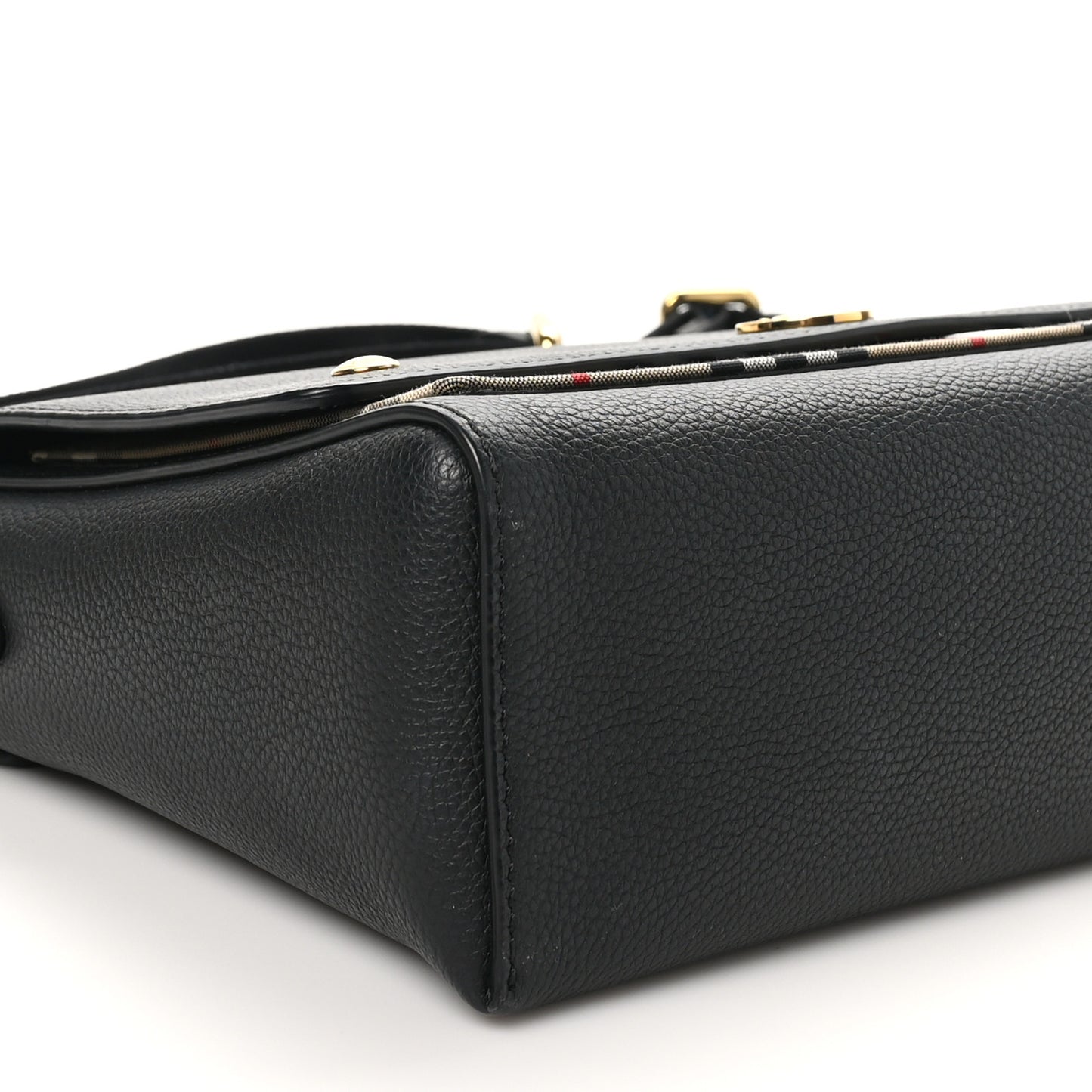 Grainy Calfskin Vintage Check Note Crossbody Bag Black
