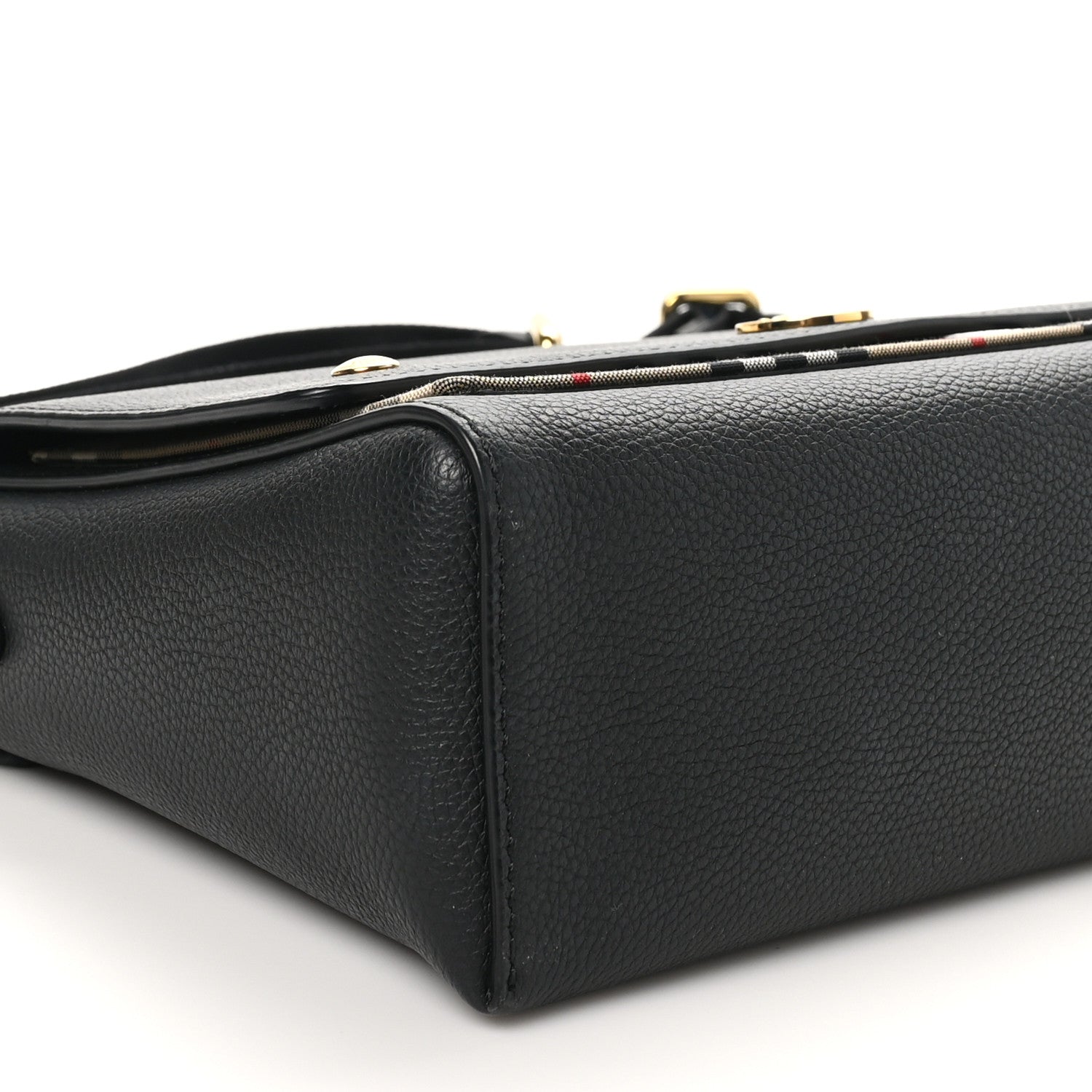 Burberry Grainy Calfskin Vintage Check Note Crossbody Bag Black 8 of 9