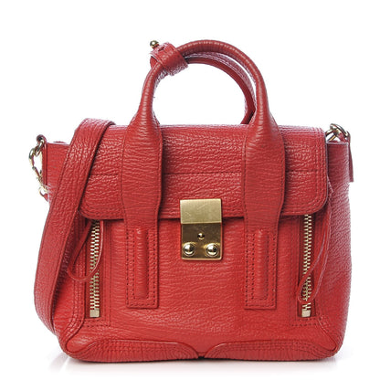3.1 Phillip Lim 3.1 Textured Calfskin Mini Pashli Satchel Red 1 of 14