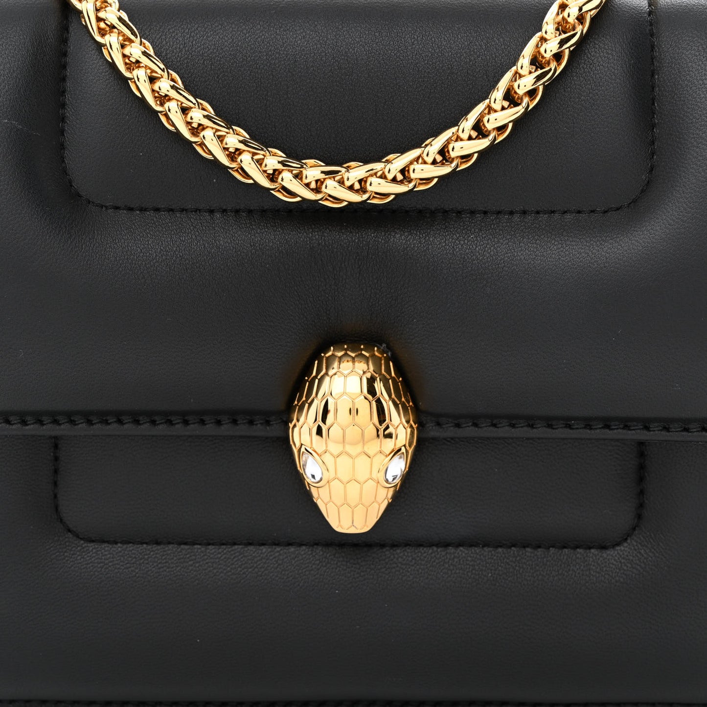 x Mary Katrantzou Calfskin Serpenti Metamorphosis Top Handle Bag Black