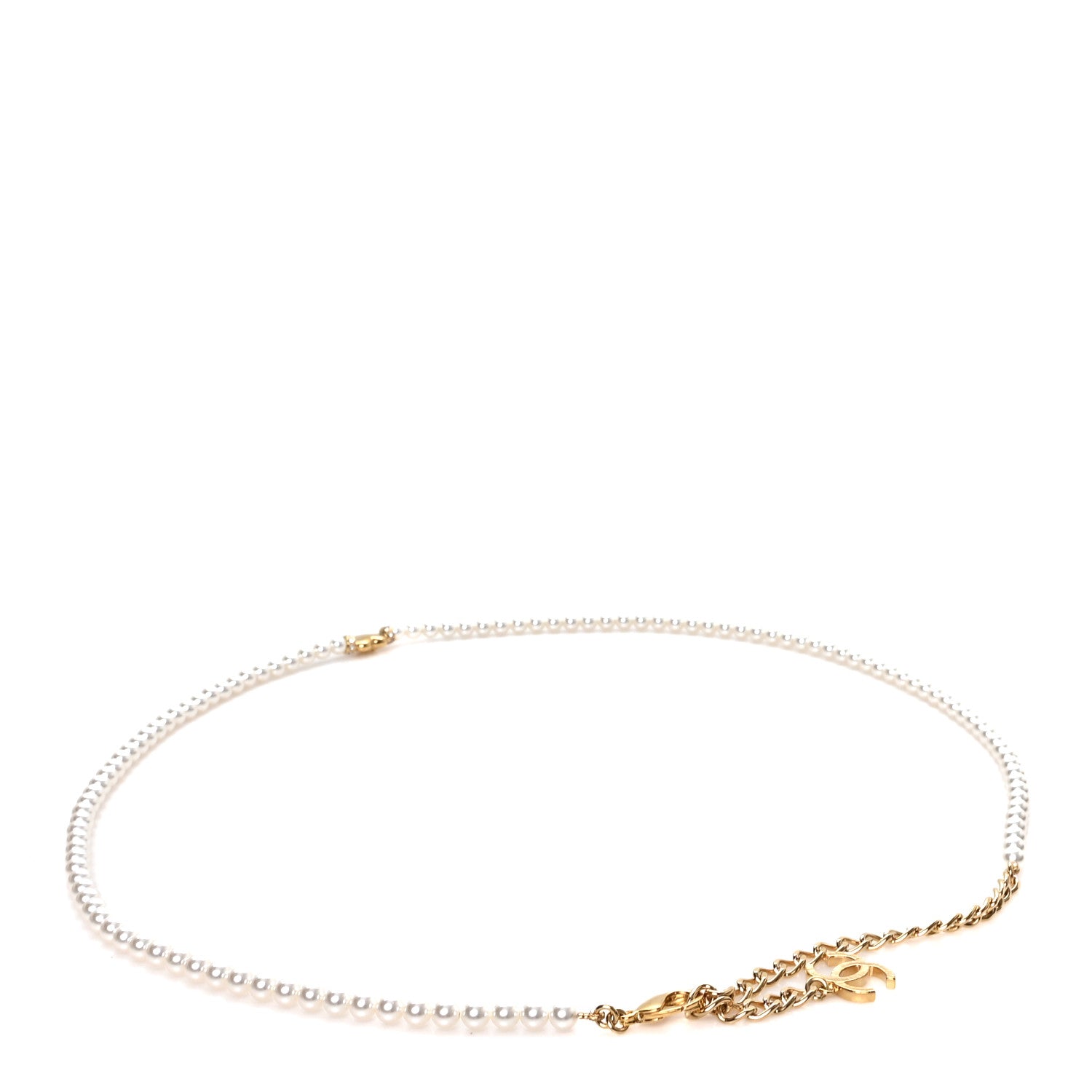 Chanel Pearl Crystal CC Heart Belt 80 32 Belt Gold Pearly White 2 of 4