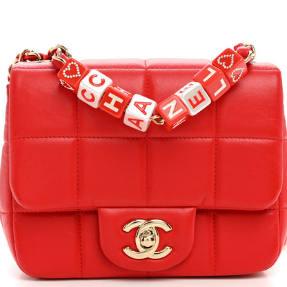 Chanel Lambskin Resin Crystal Square Quilted Monacoco Mini Flap Red 7 of 9