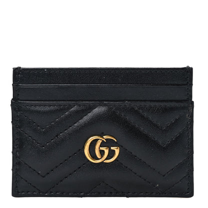 Gucci Calfskin Matelasse GG Marmont Card Holder Black 1 of 7