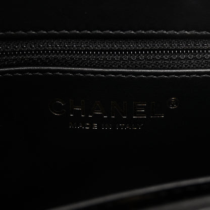 Chanel Shiny Aged Calfskin Quilted Nano Kelly Shopper Black 6 of 9