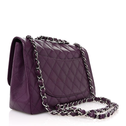 Chanel Caviar Quilted Jumbo Single Flap  Purple 3 of 13