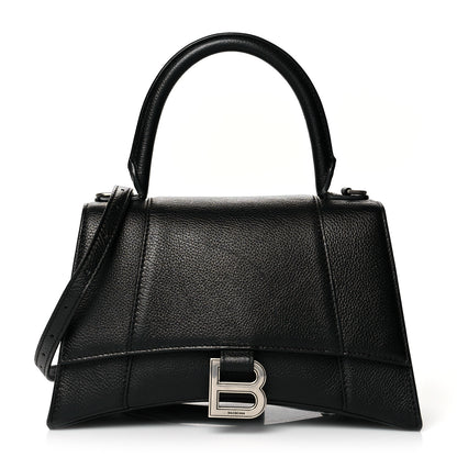 Balenciaga Grained Calfskin Small Hourglass Top Handle Bag Black 1 of 10
