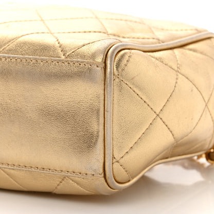 Chanel Metallic Lambskin Quilted Tassel Camera Case Gold 11 of 11