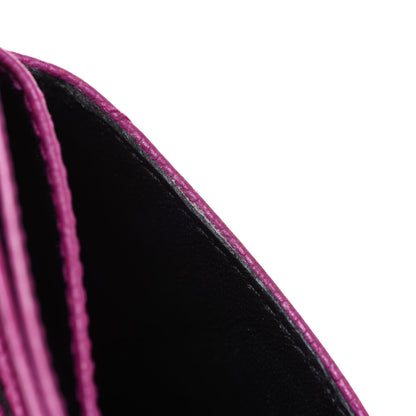 Saint Laurent Grain De Poudre Matelasse Chevron Monogram Credit Card Case Dark Grape 12 of 13