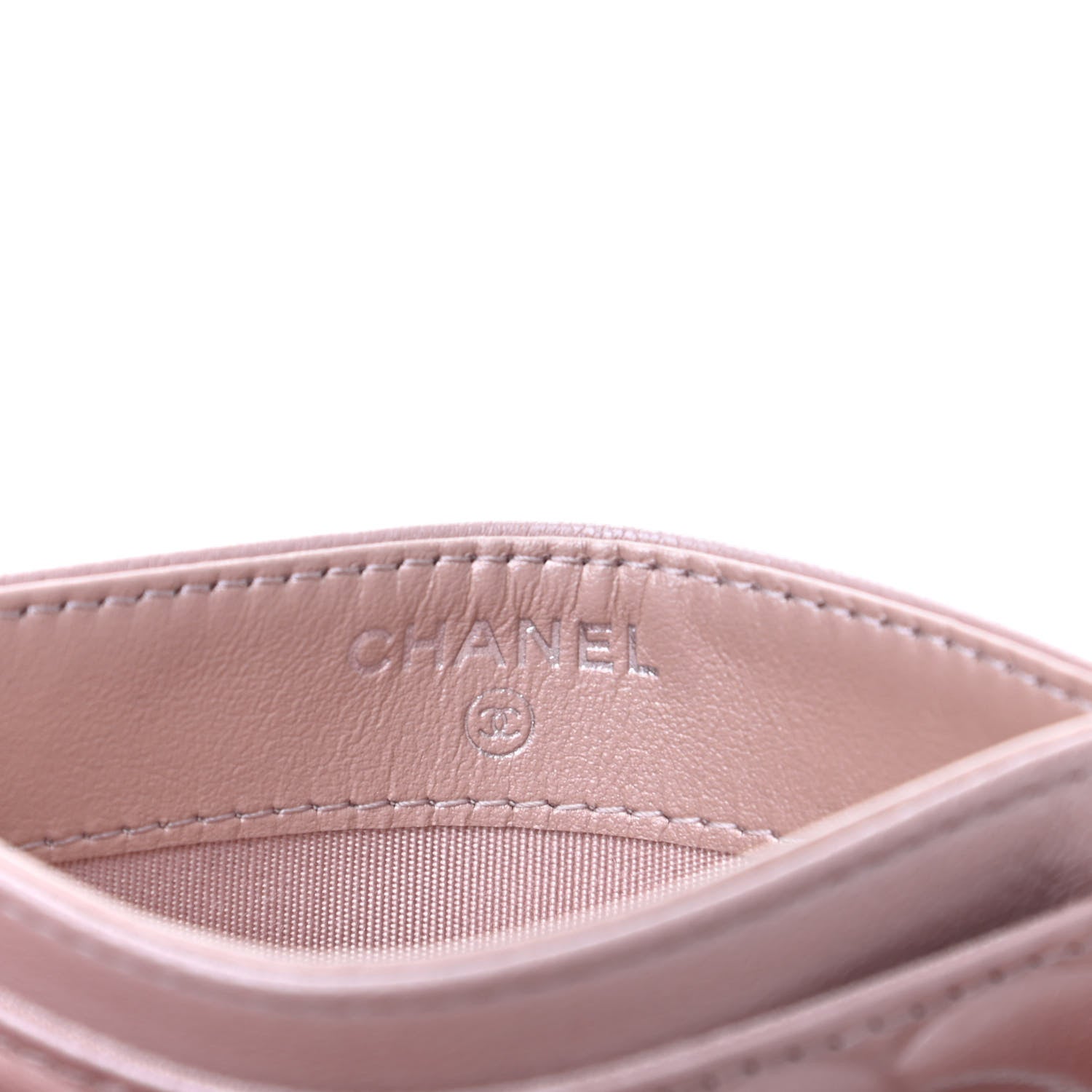 Chanel Goatskin Camellia Embossed Card Holder Light Pink 6 of 7