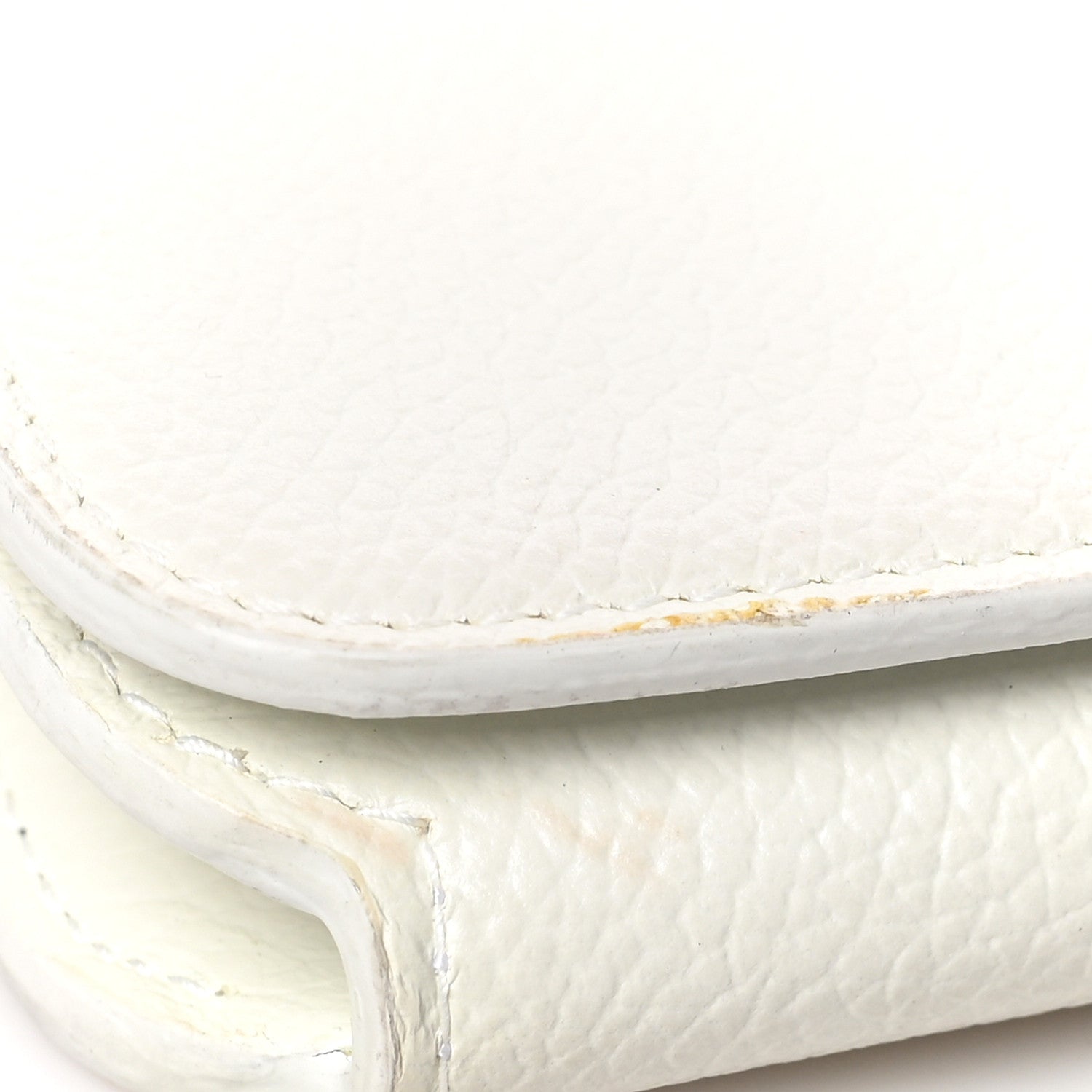 Balenciaga Grained Calfskin Logo Cash Phone Holder Wallet On Chain White Fluo Pink 6 of 7