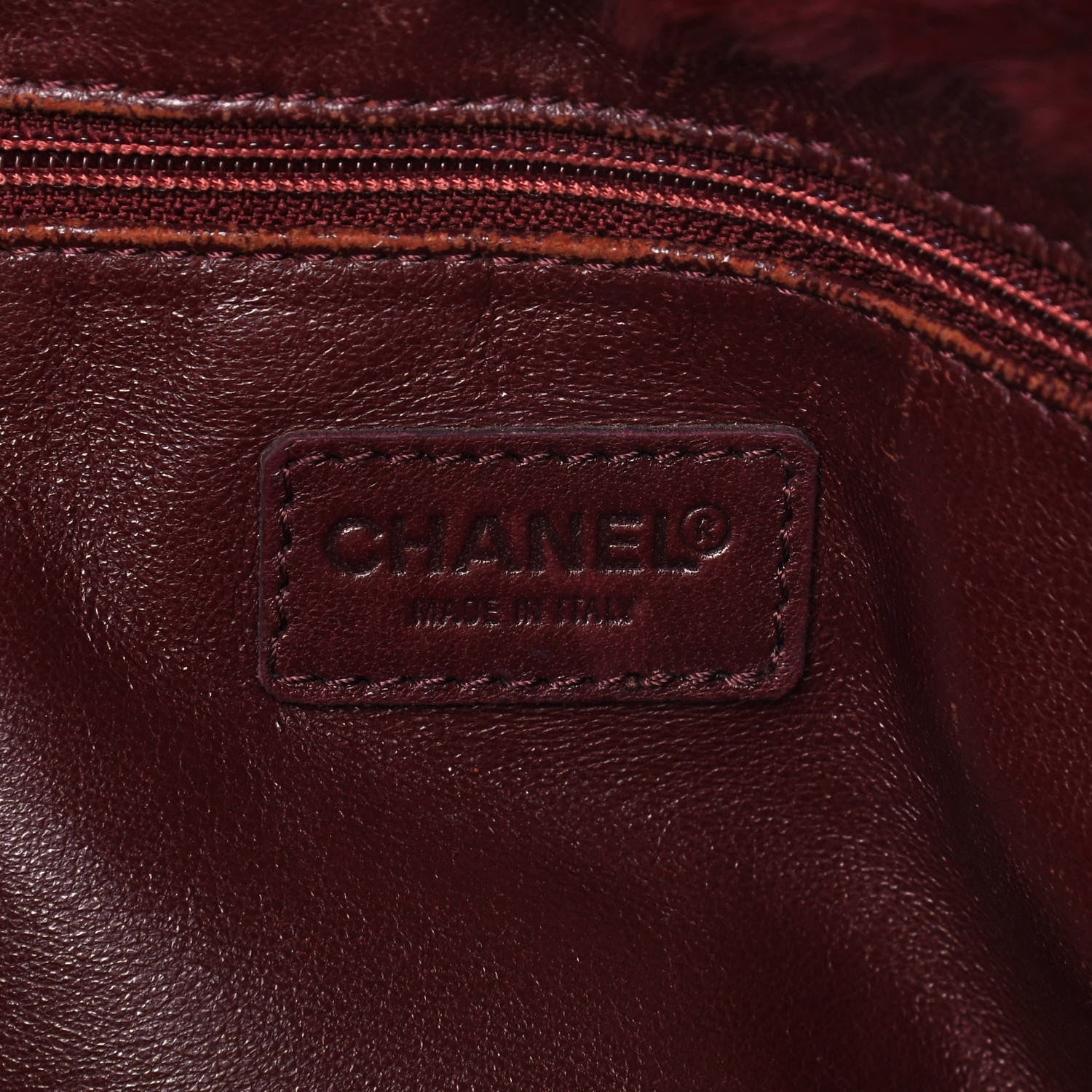 Chanel Rabbit Fur Shoulder Bag Burgundy 6 of 15