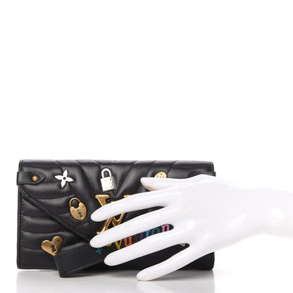 Louis Vuitton Calfskin Love Lock New Wave Long Wallet Black 9 of 9