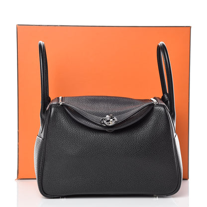 Hermes Taurillon Clemence Lindy 26 Black 13 of 13