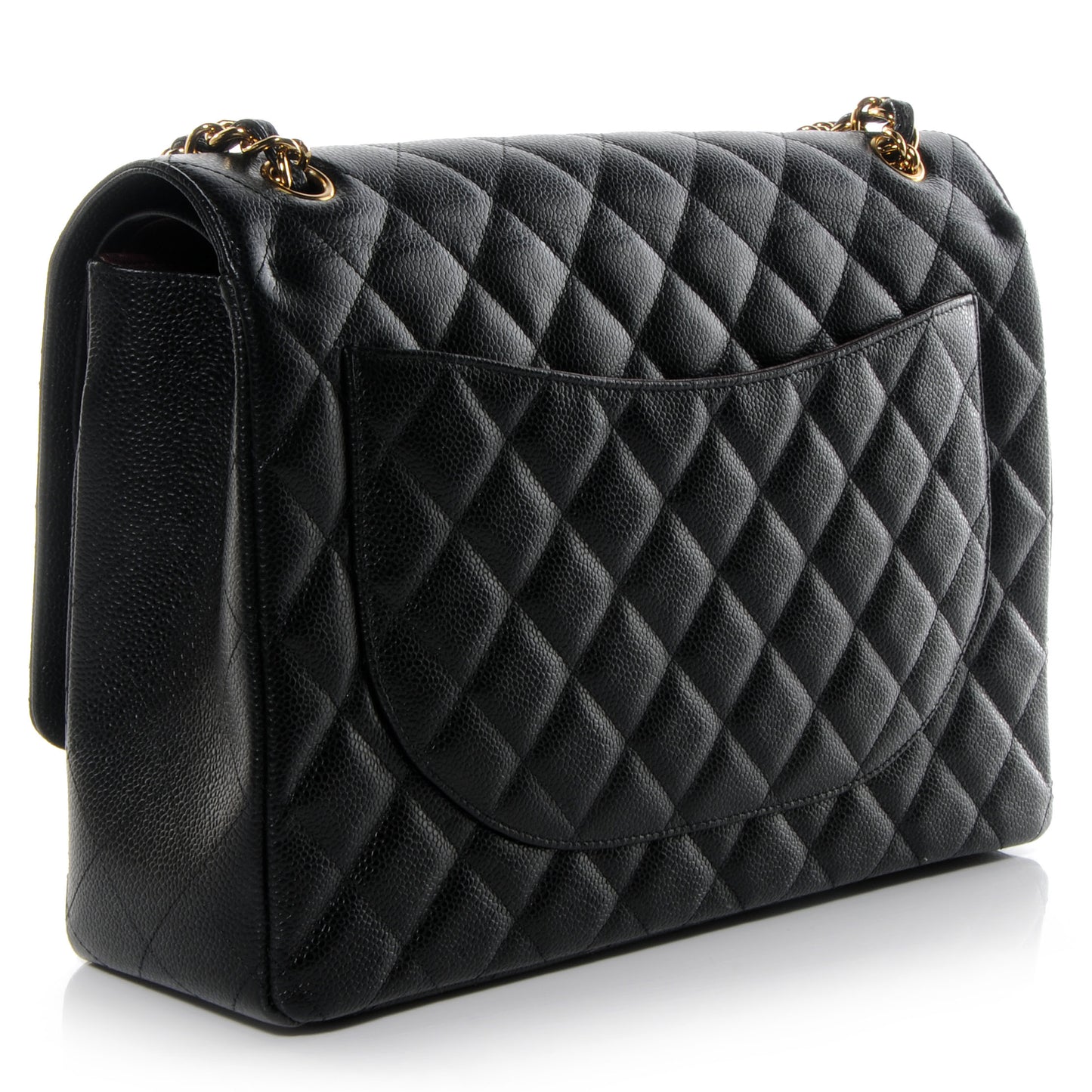 Caviar Quilted Maxi Double Flap Black