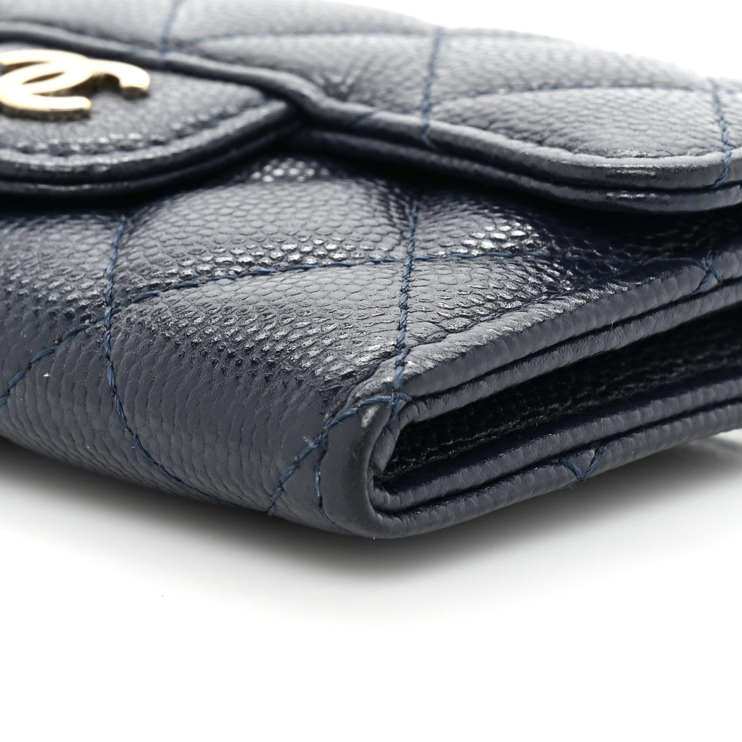 Chanel Caviar Quilted Flap Card Holder Wallet Navy 8 of 10