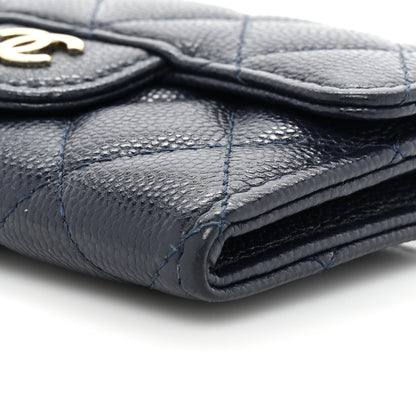 Chanel Caviar Quilted Flap Card Holder Wallet Navy 8 of 10