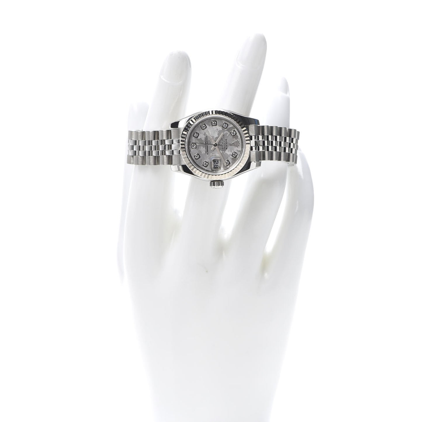 Stainless Steel 18K White Gold Diamond Meteorite 26mm Oyster Perpetual Datejust Watch 179174