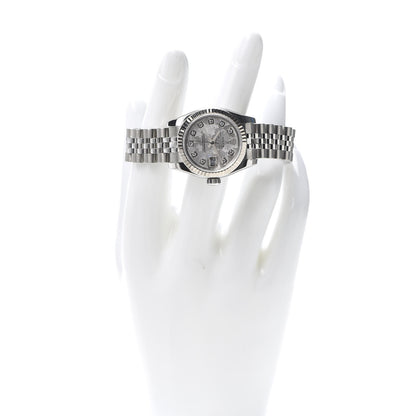 Rolex Stainless Steel 18K White Gold Diamond Meteorite 26mm Oyster Perpetual Datejust Watch 179174 2 of 7