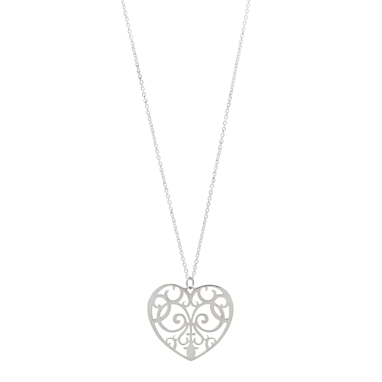 Tiffany Sterling Silver Enchant Heart Pendant Necklace 1 of 4