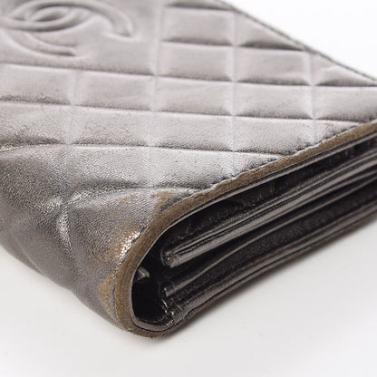 Chanel Calfskin Quilted Large Diamond CC Flap Wallet Dark Silver 15 of 19