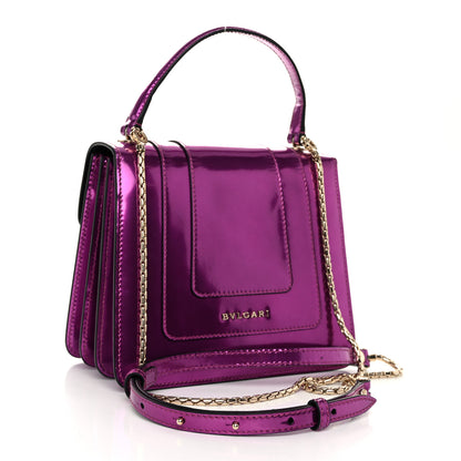 Bulgari Metallic Calfskin Serpenti Forever Top Handle Amethyst 3 of 9