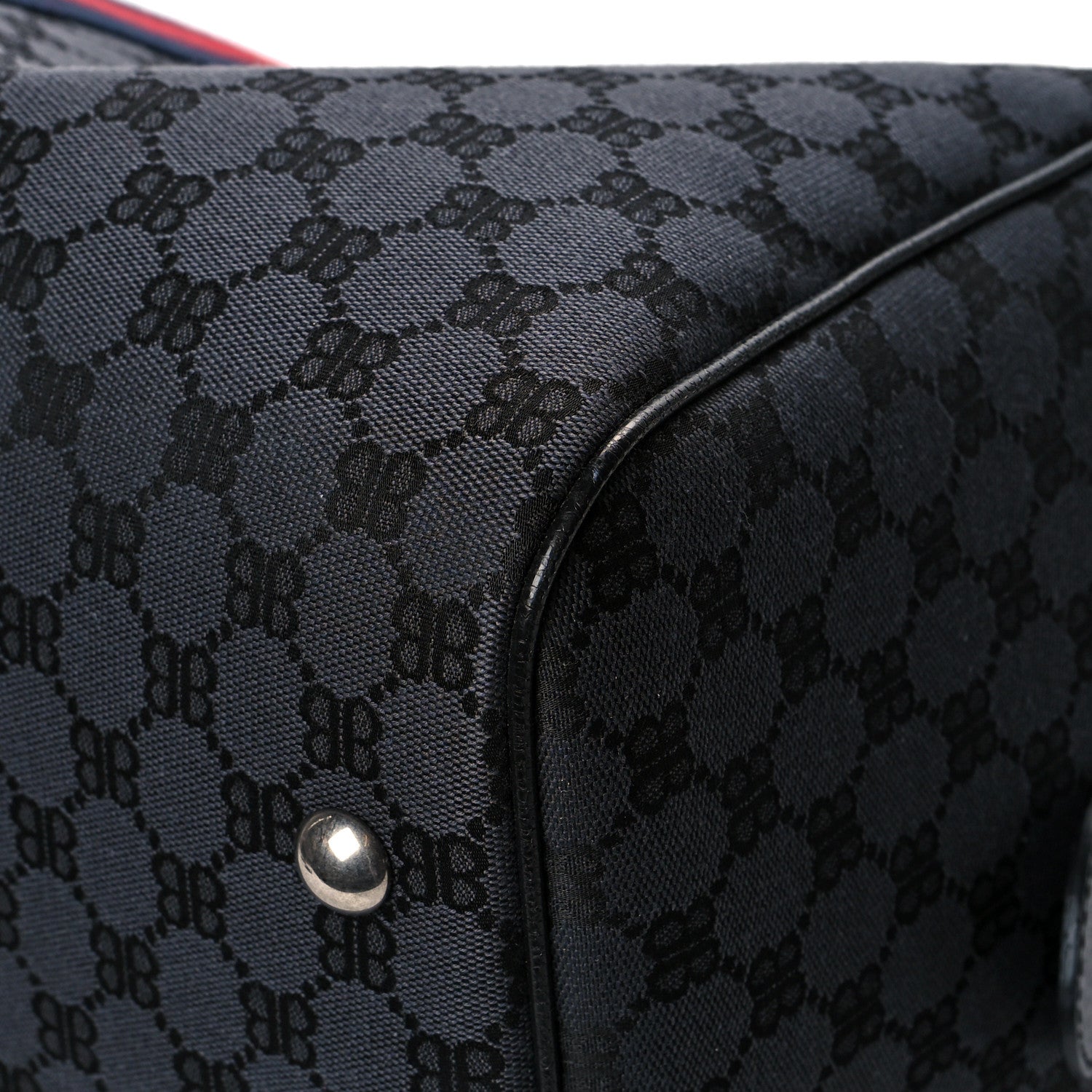 Gucci X BALENCIAGA BB Monogram Web Graffiti Medium Ophidia Carry-On Duffle Bag Black 11 of 11