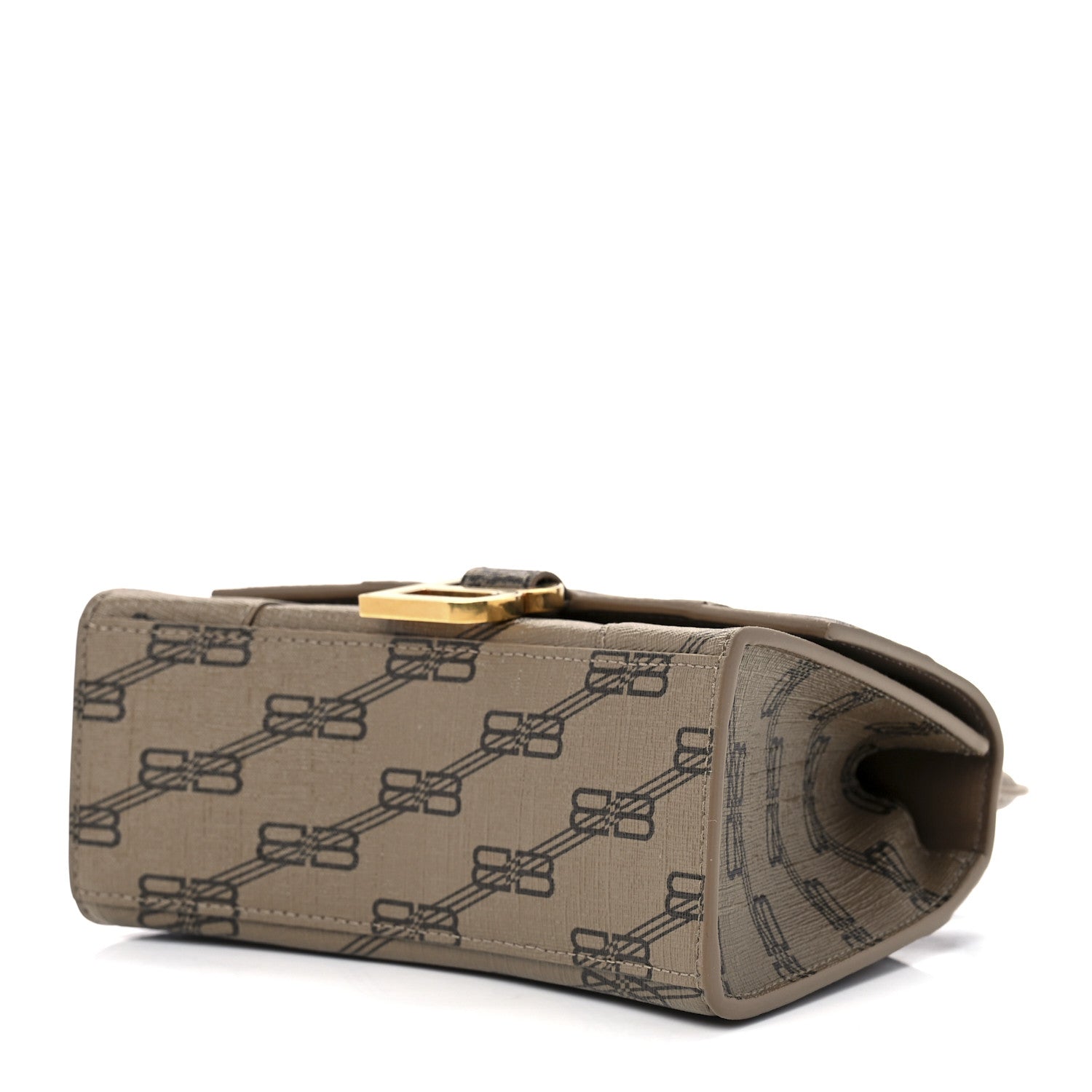 Balenciaga Coated Canvas BB Monogram Hourglass Top Handle Bag XS Beige Brown 11 of 13