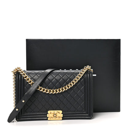 Chanel Lambskin Quilted New Medium Boy Flap Black 13 of 13