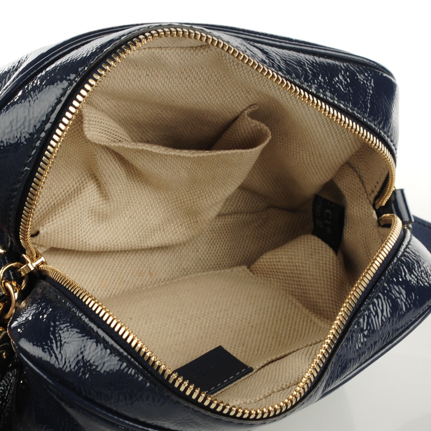 Gucci Vernice Naplack Small Soho Disco Bag Uniform Blue 5 of 7