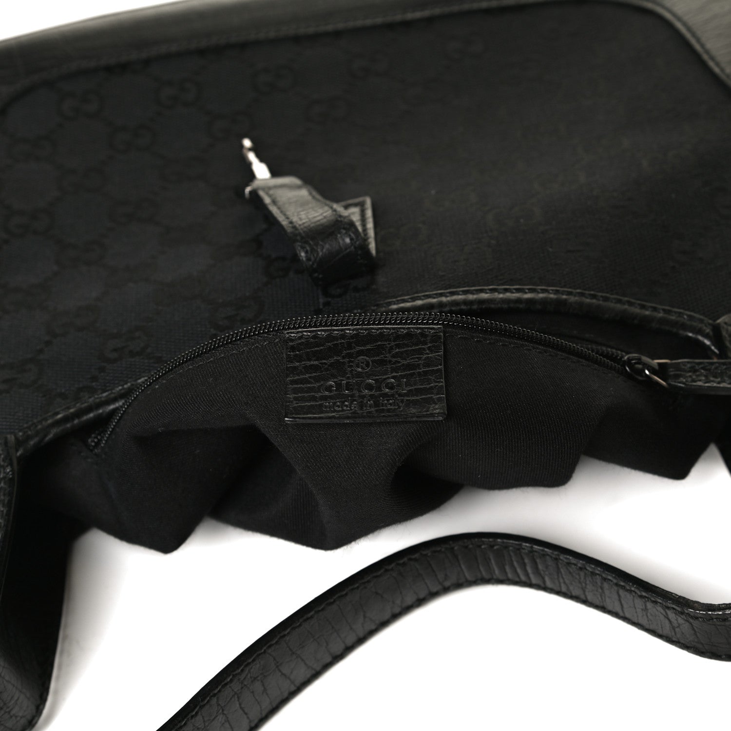 Gucci Denim Monogram Small Jackie O Hobo Black 5 of 17