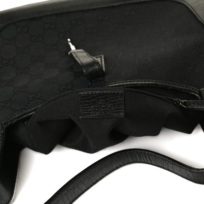 Gucci Denim Monogram Small Jackie O Hobo Black 5 of 17