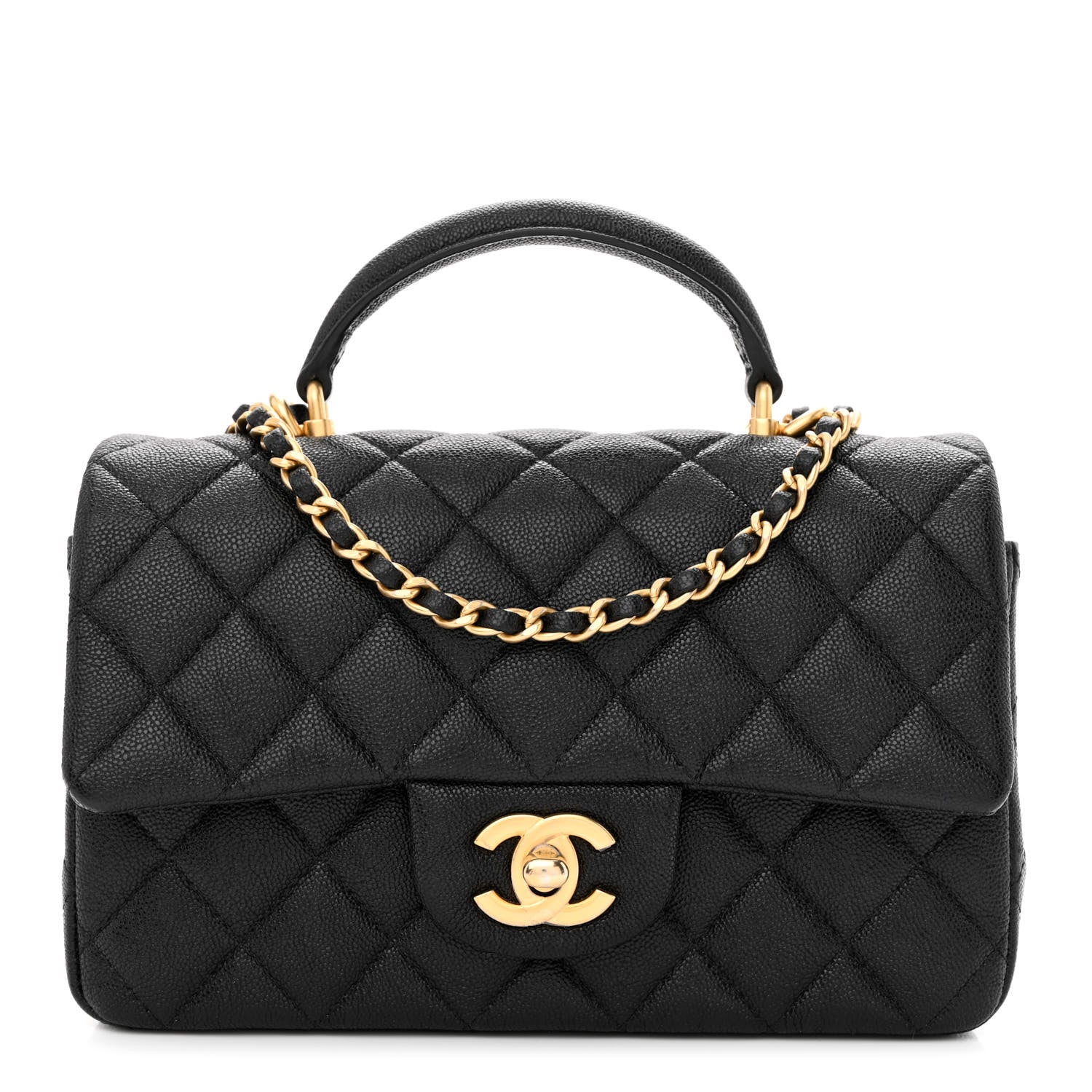 Chanel Caviar Quilted Mini Top Handle Rectangular Flap Black 1 of 10
