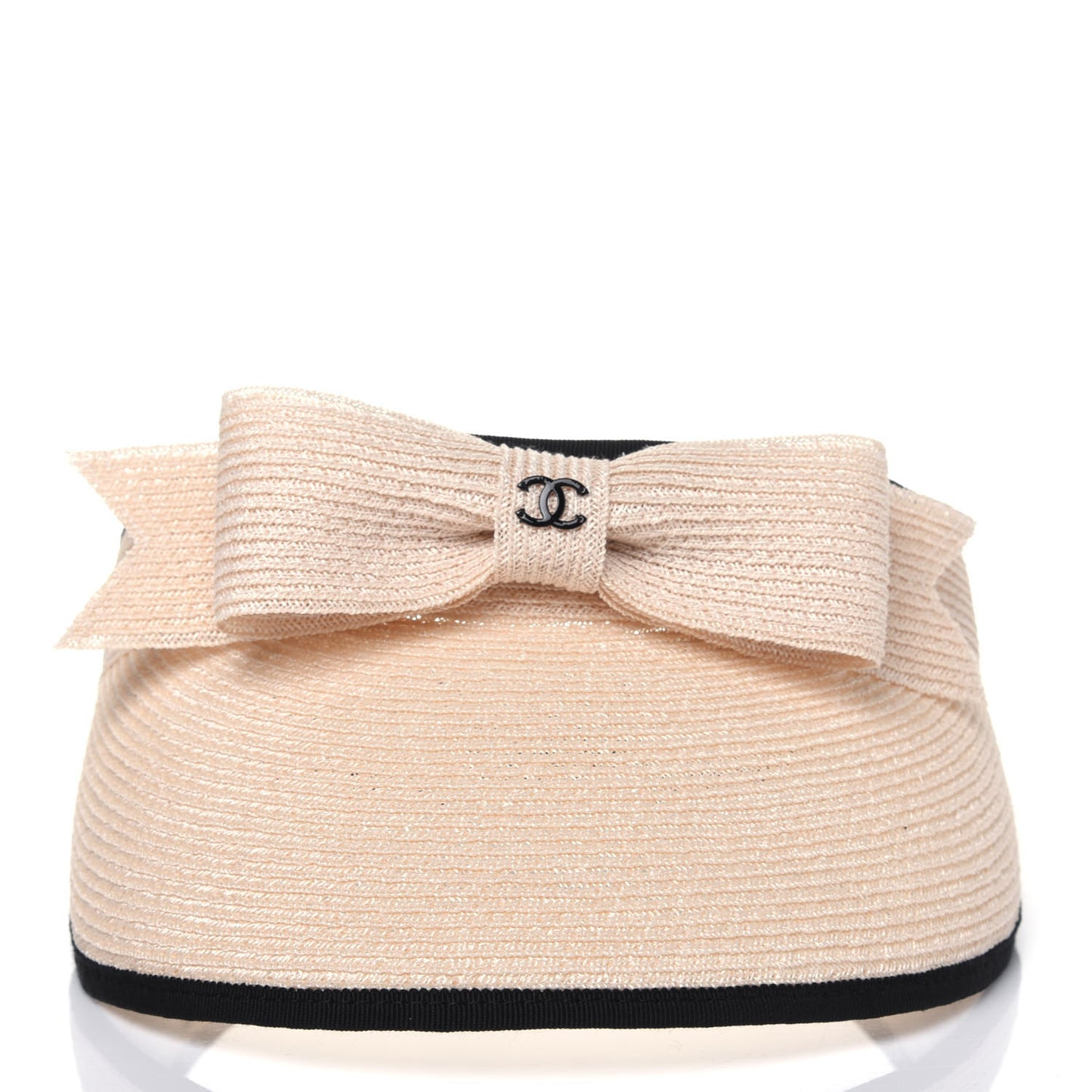 Straw Grosgrain Visor M Beige Black