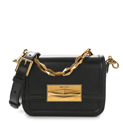 Jimmy Choo Box Calfskin Diamond Crossbody Bag Black 1 of 8