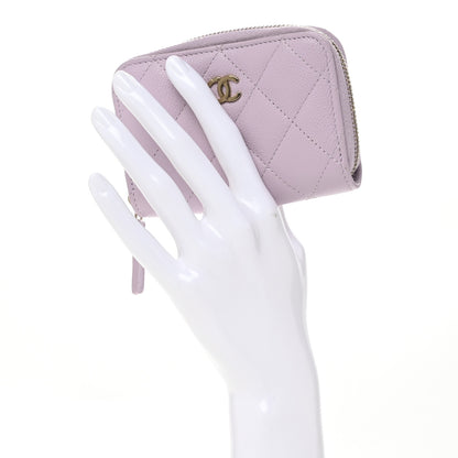 Chanel Caviar Quilted Zip Coin Purse Light Pink 2 of 10