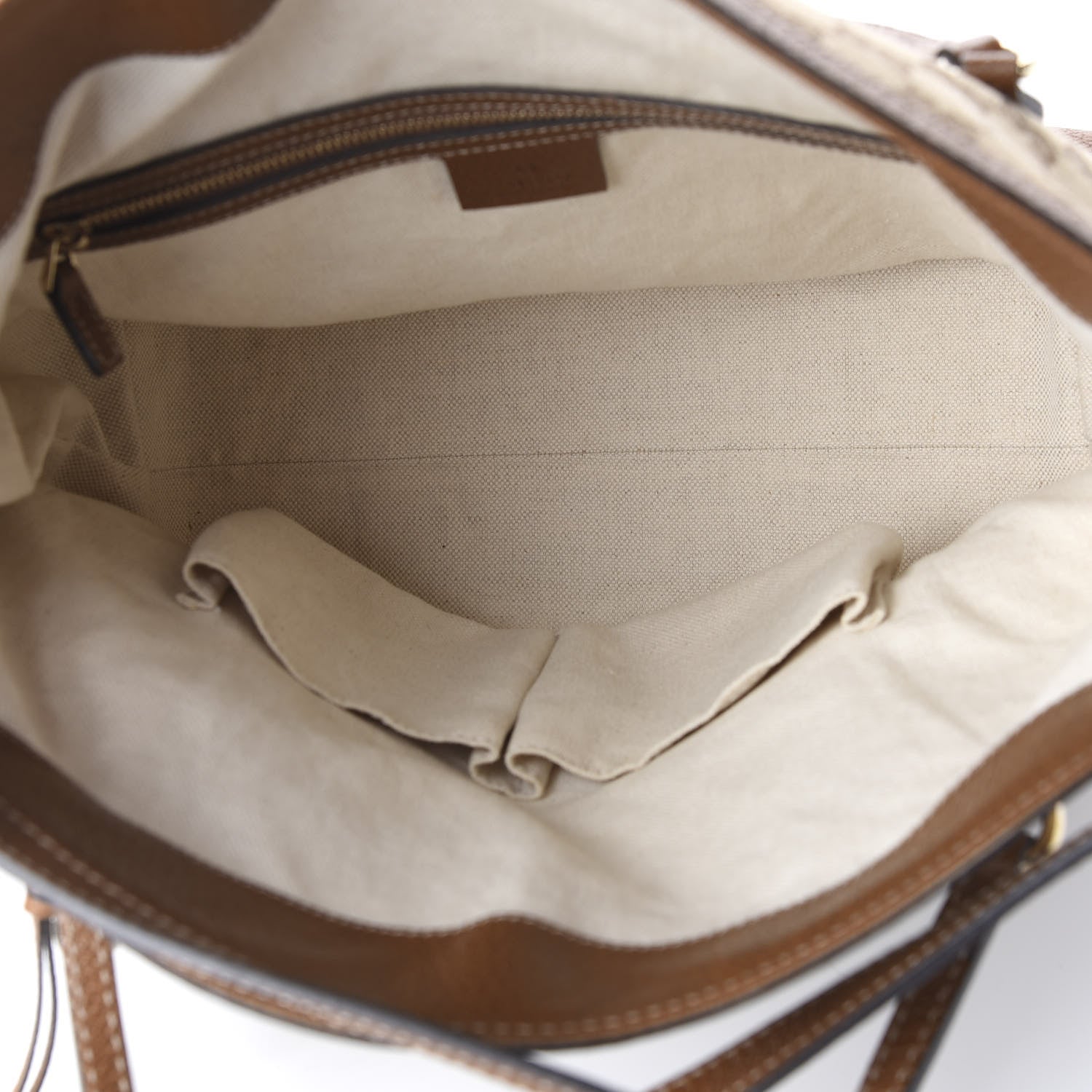 Gucci Monogram Textured Calfskin Medium Bree Foldover Tote Beige Ebony Nocciola 4 of 10
