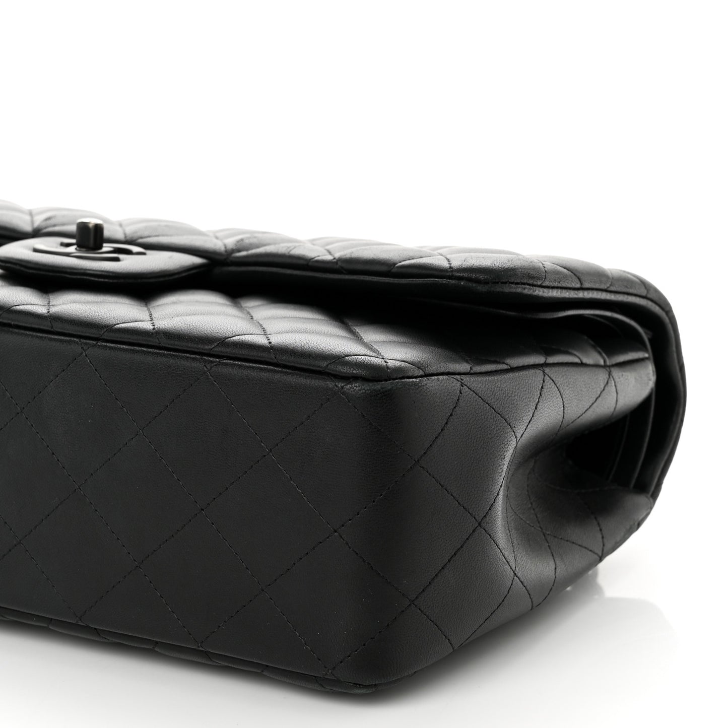 Lambskin Quilted Jumbo Double Flap So Black