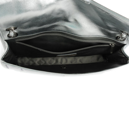 Chanel Vinyl Large Ice Cube Flap Silver 5 of 8