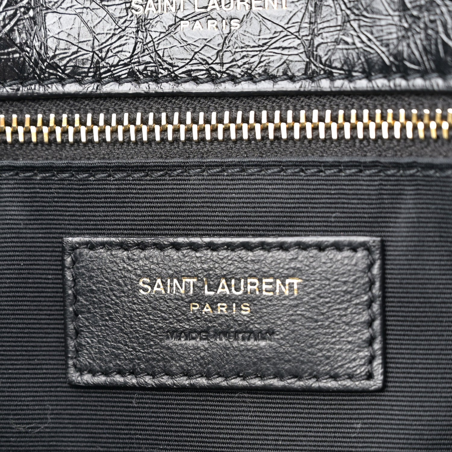 Saint Laurent Crinkled Calfskin Matelasse Monogram Medium Niki Chain Satchel Black 11 of 19