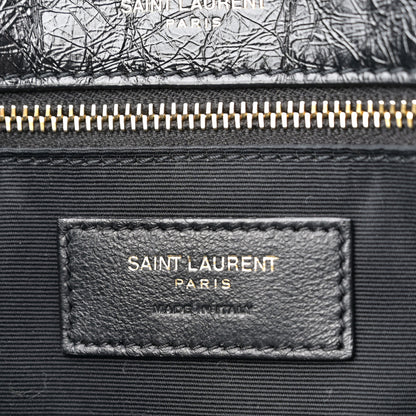 Saint Laurent Crinkled Calfskin Matelasse Monogram Medium Niki Chain Satchel Black 11 of 19