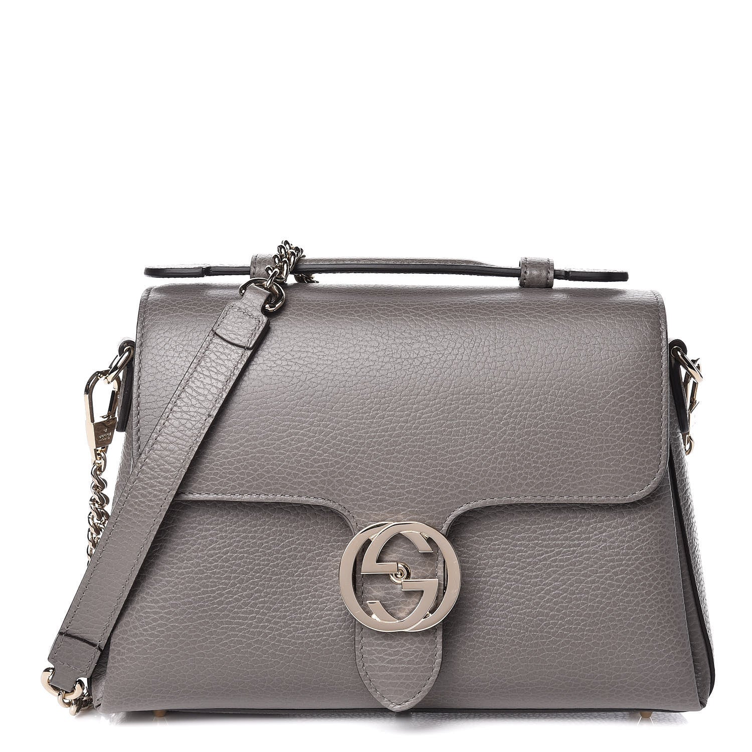 Gucci Dollar Calfskin Interlocking G Top Handle Shoulder Bag Loess 1 of 9