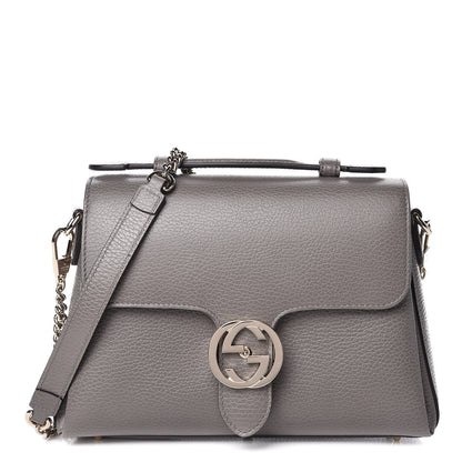 Gucci Dollar Calfskin Interlocking G Top Handle Shoulder Bag Loess 1 of 9