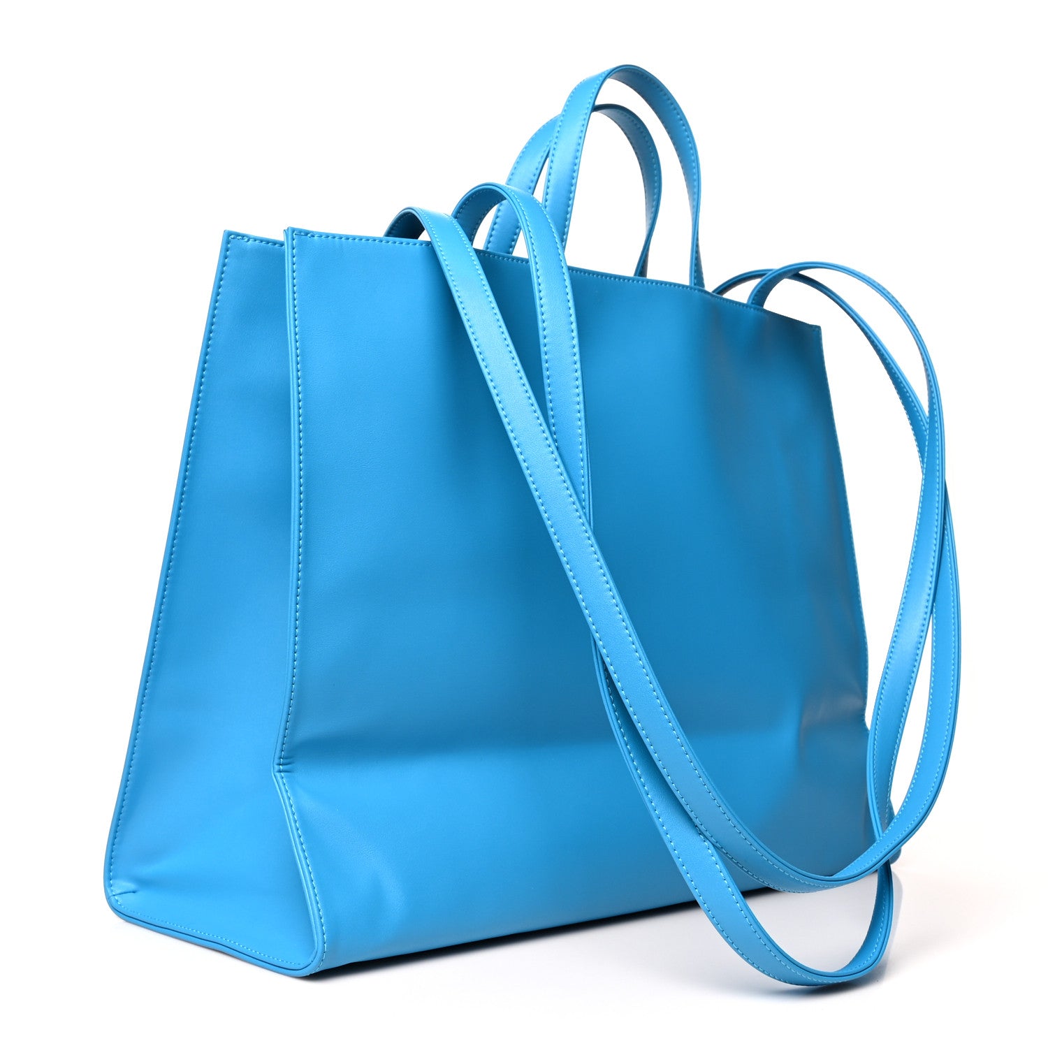 Telfar Vegan Leather Large Shopping Bag Cyan 3 of 10