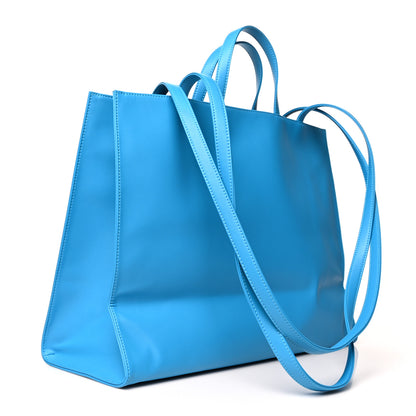 Telfar Vegan Leather Large Shopping Bag Cyan 3 of 10