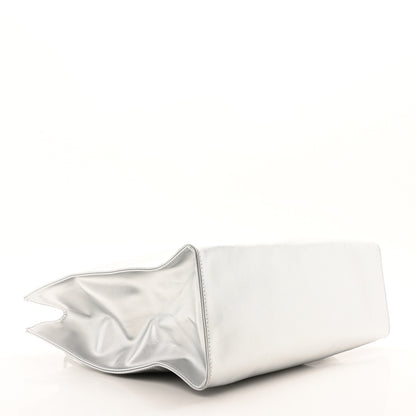 Telfar Metallic Vegan Leather Medium Shopping Bag Silver 4 of 11