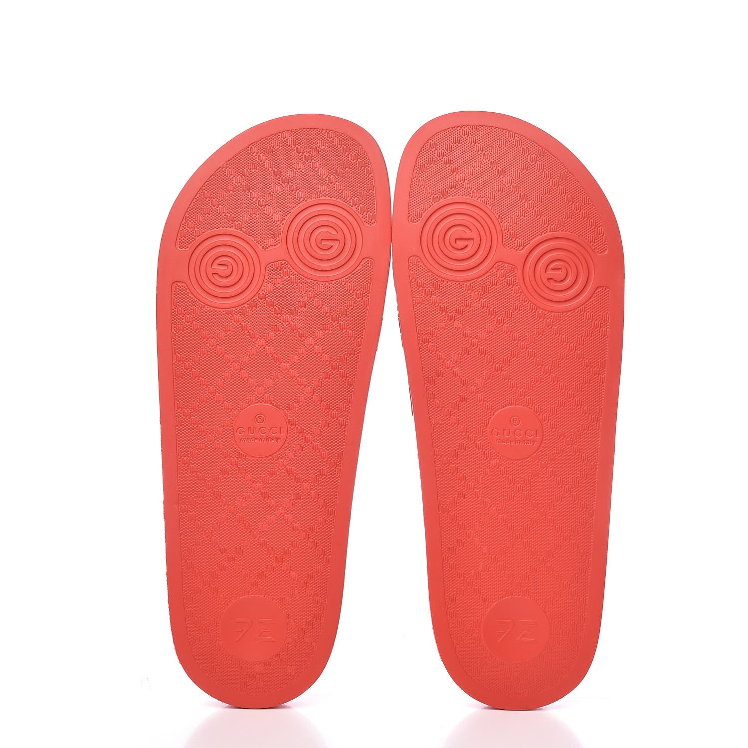 Gucci Rubber GG Monogram Mens Slide Sandals 9 Hibiscus Red 5 of 9