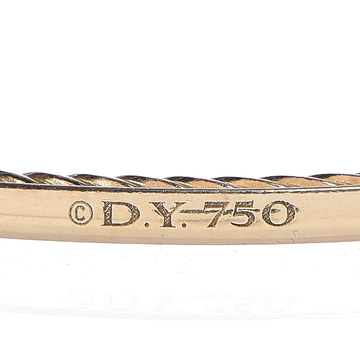 18K Yellow Gold 3mm Inside Cable Classic Bangle Bracelet M